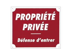 '' Private Property '' Sign 30 x 25 cm