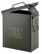 Photo A60447-3 Cal. 50 used steel ammo box