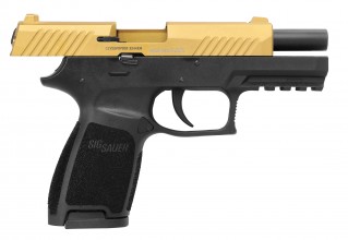 Photo ACP673-7 Pistolet à blanc SIG SAUER P320 noir 9mm P.A.K. Gold