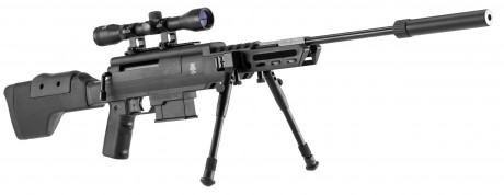 Photo CA38023 Carabine à air comprimé Black Ops type sniper cal. 4,5 mm 10J
