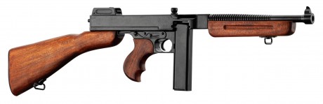 Photo CD1093-2 Denix Decorative Replica of Thomson M1928 Submachine Gun - Straight Loader