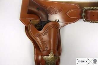 Photo CDCE121-05-Duplica Ceinturon avec un holster sherif pour revolver Western