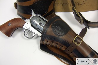Photo CDCE703-02-Ceinturon avec deux holster pour revolver Western