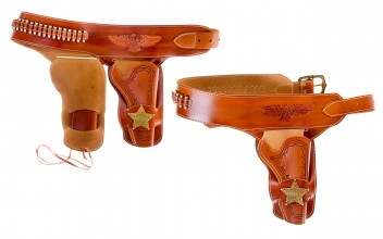 Sheriff belt for 1 or 2 Western revolvers