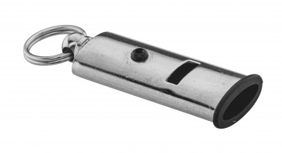 Elless flat nickel plated brass whistle