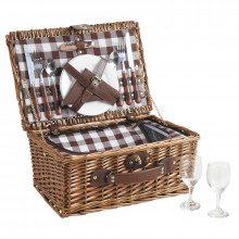 Insulated wicker picnic suitcase