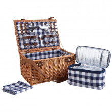 Insulated picnic suitcase for 4 people (porcelain)