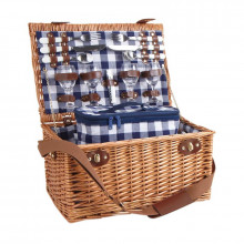 Photo MAL523-02 4-piece insulated wicker picnic suitcase