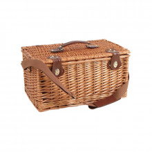 Photo MAL523-04 4-piece insulated wicker picnic suitcase