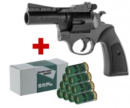 Photo PCKAD112-V SAPL - Pack Gomm-Cogne SAPL GC27 Luxe black gun + 1 box 12/50 SAPL buckshot x10 cartridges
